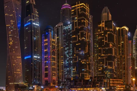 Beautiful night view of Dubai